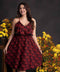 Pom Pom Attached Floral Printed Dress